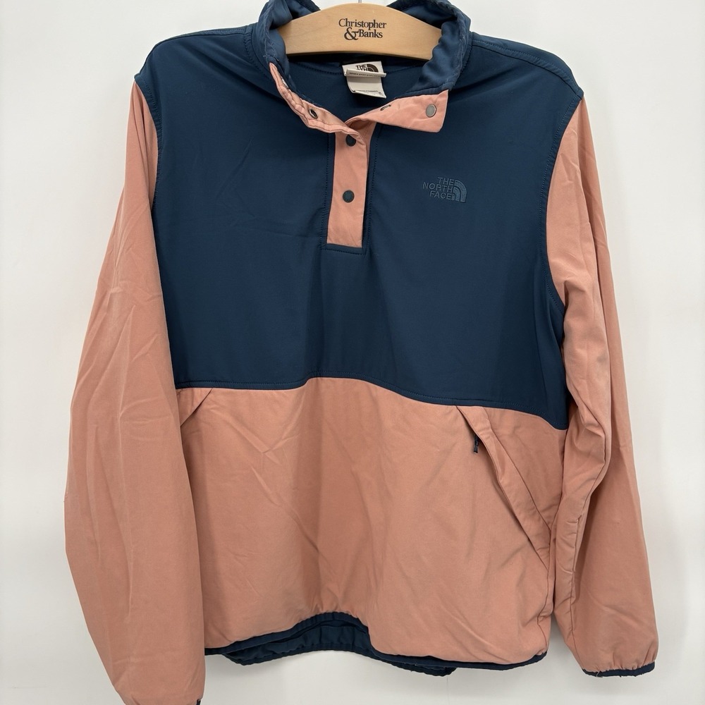 The North Face Two-Tone Navy and Dusty Pink Pullover Hoodie